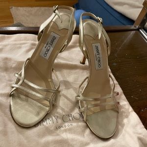 Jimmy Choo metallic gold heels, size 39 sandals